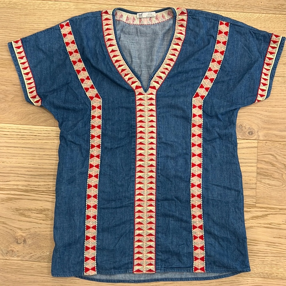 Zara TRF denim mini dress XS